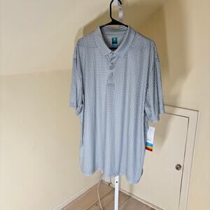 Pro Tour Golf NWT Men's Big & Tall Coolplay Blue Checked Polo Golf Shirt Size 2X